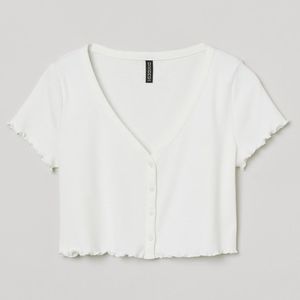 H&M Button Front Crop Top